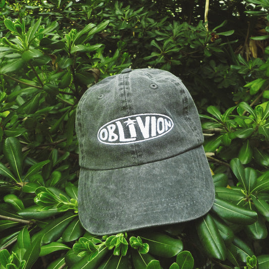 Oblivion Smoosh Logo Denim Hat in Faded Charcoal