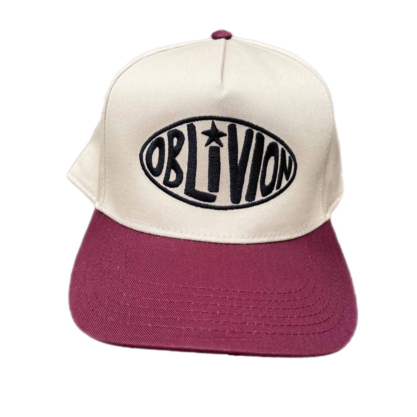 Oblivion Hat - 5 Panel Beige/Maroon